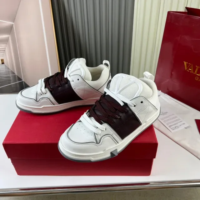Sneakers Lifestyle Blanc et Bordeaux, Matériau Mixte, Low-Top 8