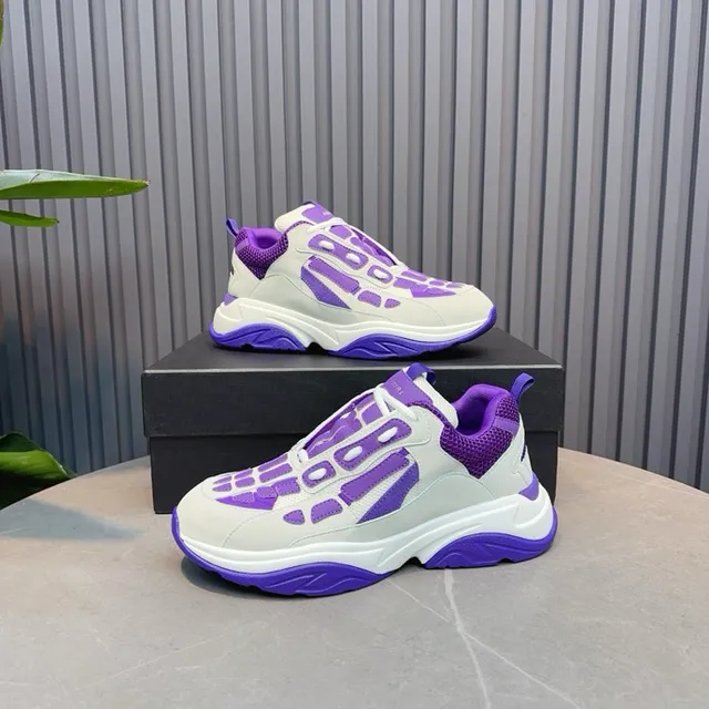 White and Purple Oversized Chunky Sneakers 4