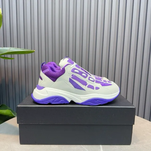 White and Purple Oversized Chunky Sneakers 7