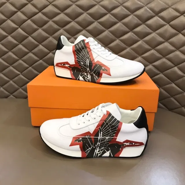 White Black Red Graphic Wing Motif Sneaker 7
