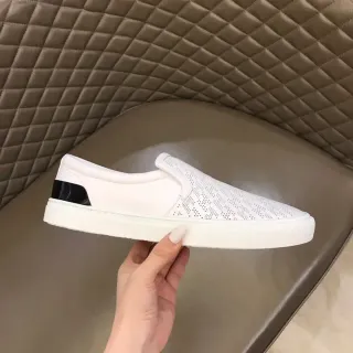 White Black Slip-On Perforated Upper Sneakers