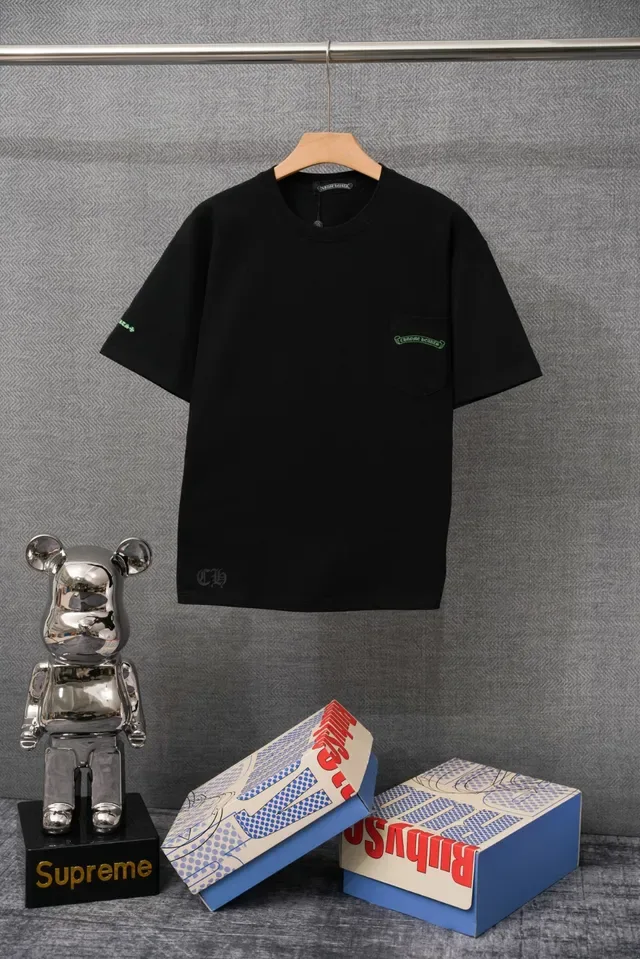 White Green Crewneck Short-Sleeve T-Shirt 3