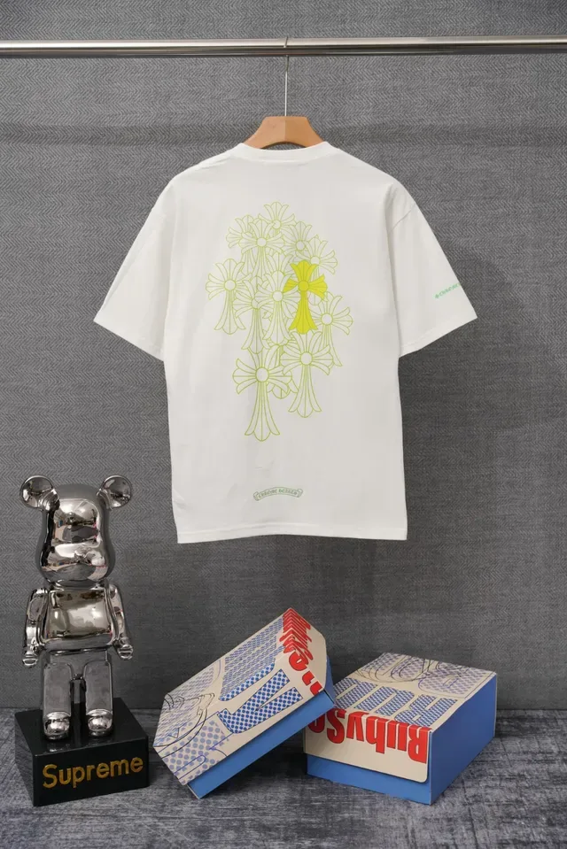 White Green Crewneck Short-Sleeve T-Shirt 4