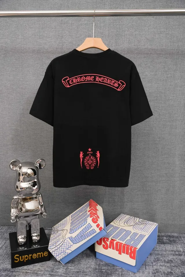 White Red Oversized Fit Screen-Printed Skull Graphic T-Shirt 3
