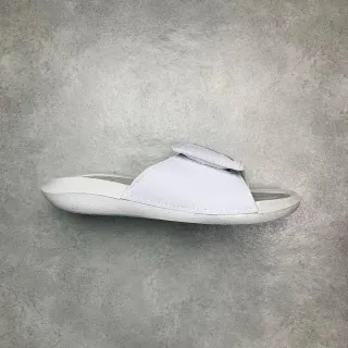 نعال أبيض بحزام واحد فيلكرو انزلاقي