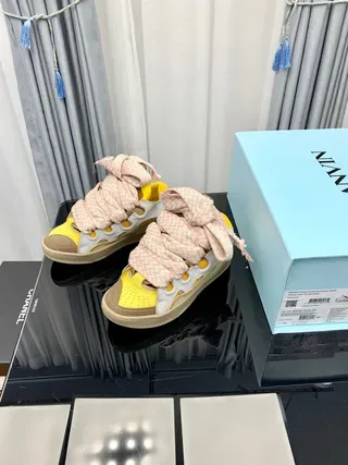 Yellow and Gray Laceless Bow Sneaker 2