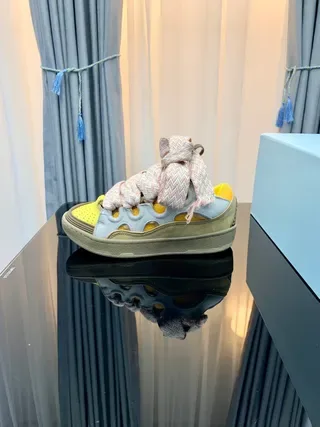 Yellow and Gray Laceless Bow Sneaker 8