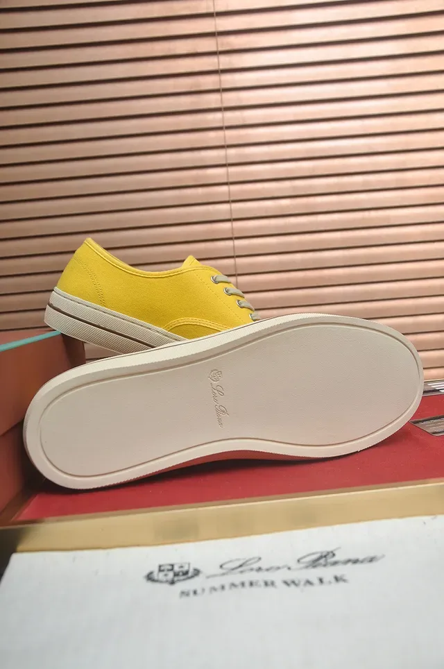 Yellow Beige Upper Low-Top Silhouette Canvas Shoes 3