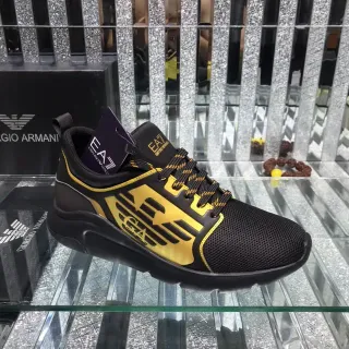 Giorgio Armani EA7 Black and Gold Mesh Lifestyle Sneaker
