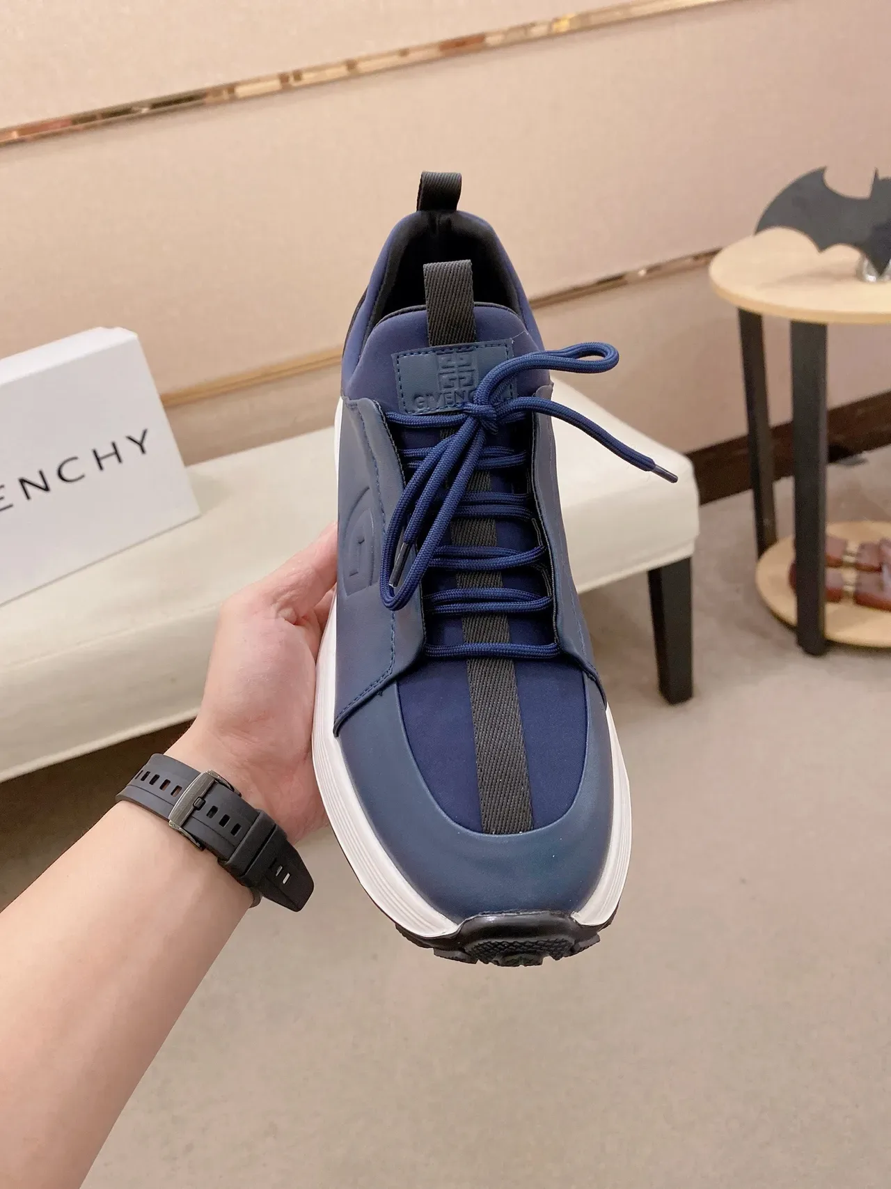 Givenchy City Sport Navy Blue Leather Lifestyle Sneakers 2