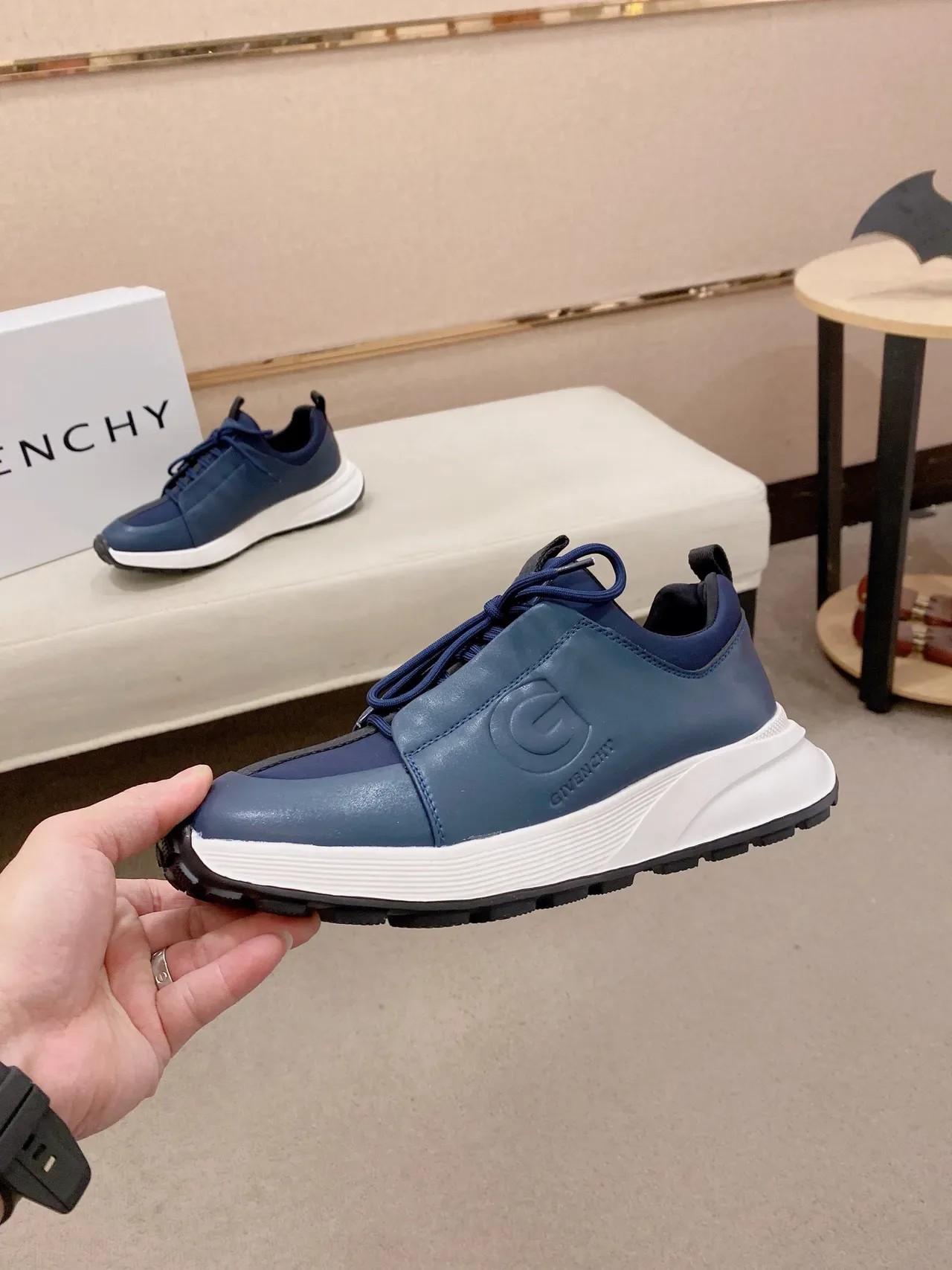 Givenchy City Sport Navy Blue Leather Lifestyle Sneakers 3