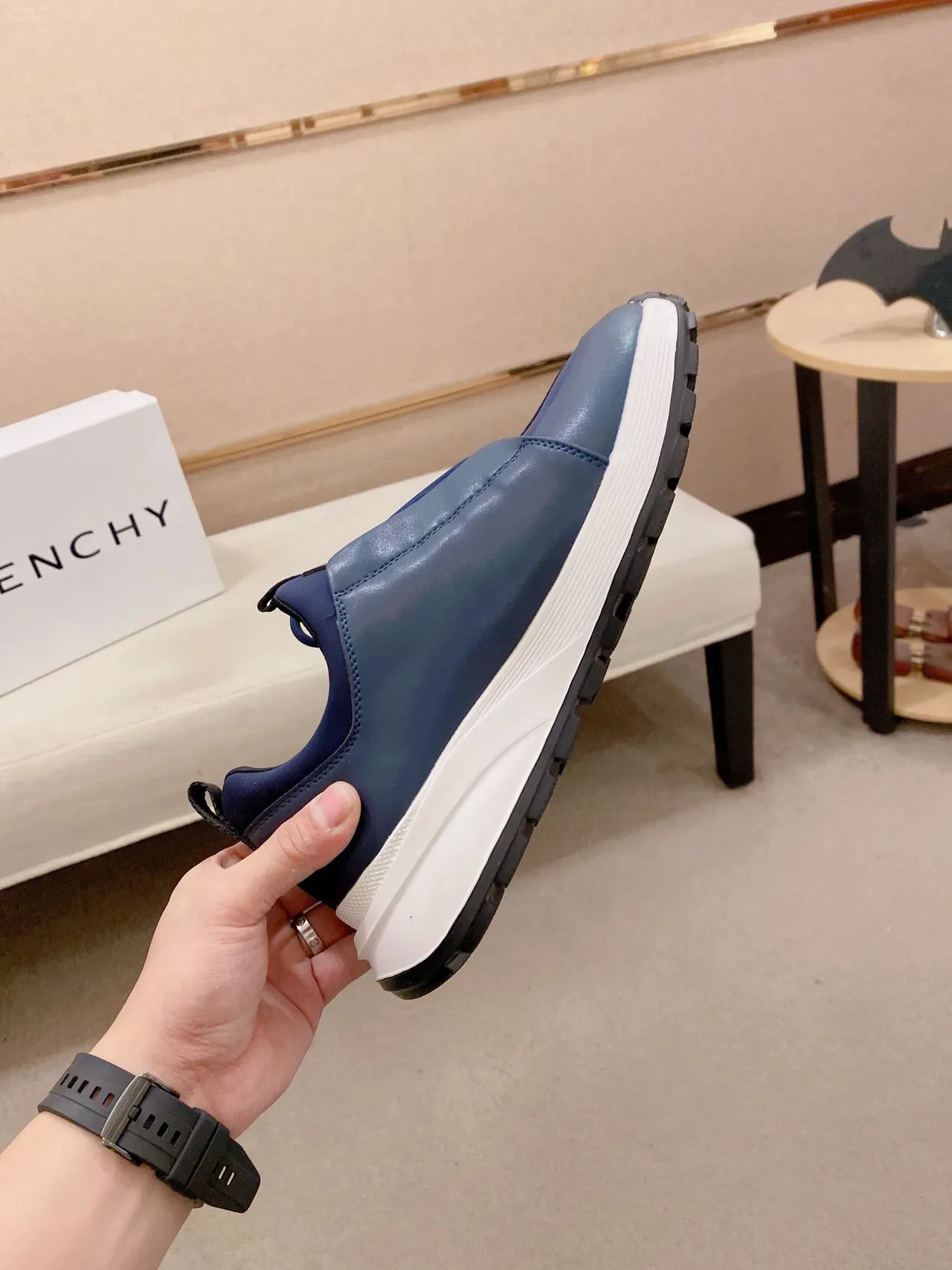 Givenchy City Sport Navy Blue Leather Lifestyle Sneakers 5