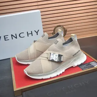 Givenchy Spectre Beige Knit Strap-Buckle Lifestyle Sneakers