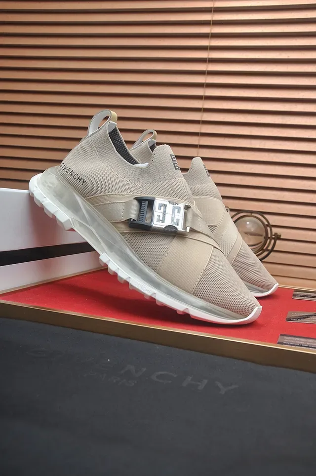 Givenchy Spectre Beige Knit Strap-Buckle Lifestyle Sneakers 4
