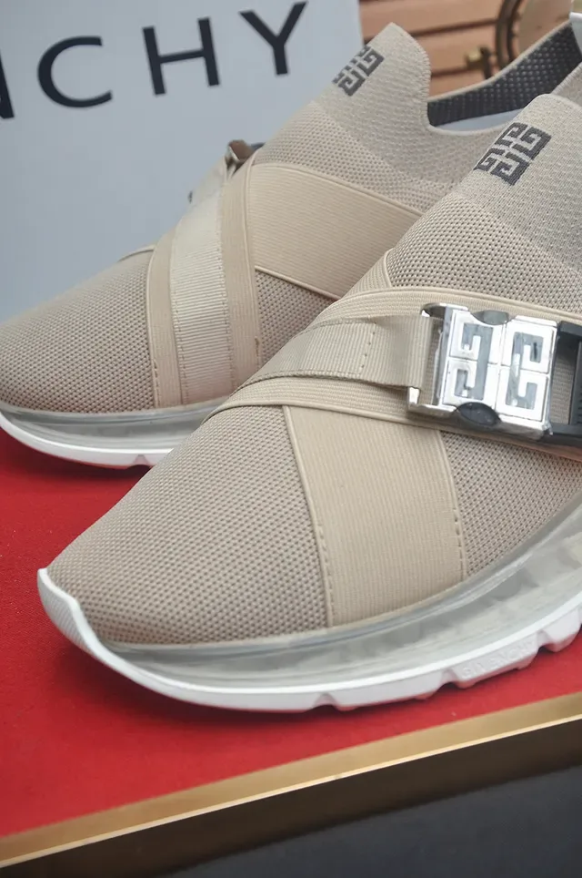 Givenchy Spectre Beige Knit Strap-Buckle Lifestyle Sneakers 8