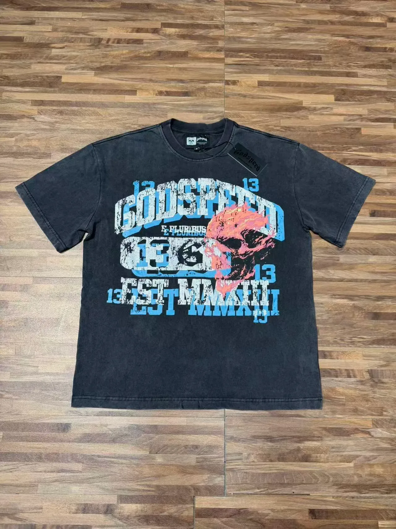 Godspeed 13 Est MMXIII Washed Black Graphic T-Shirt 3