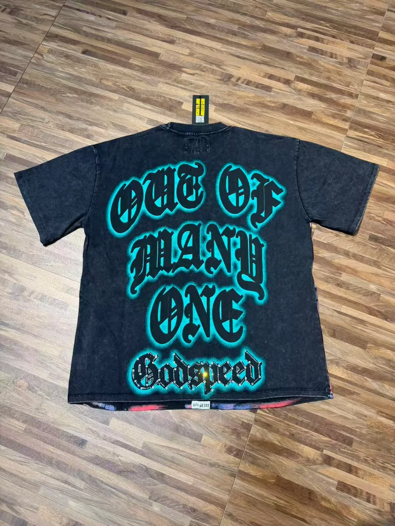 Godspeed Distressed Acid-Wash Graphic T-Shirt 4