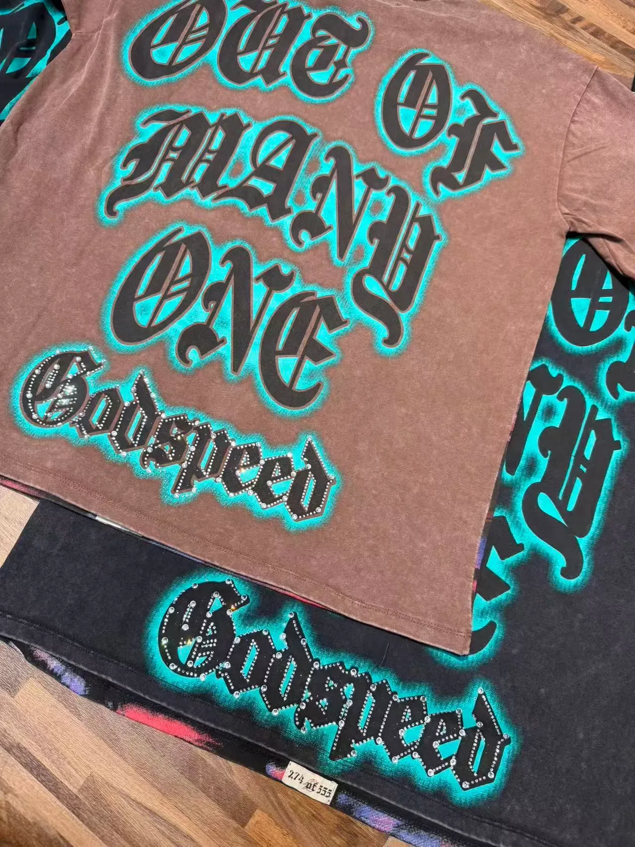 Godspeed Distressed Acid-Wash Graphic T-Shirt 12