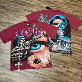 Godspeed Graphic Print Maroon T-Shirt
