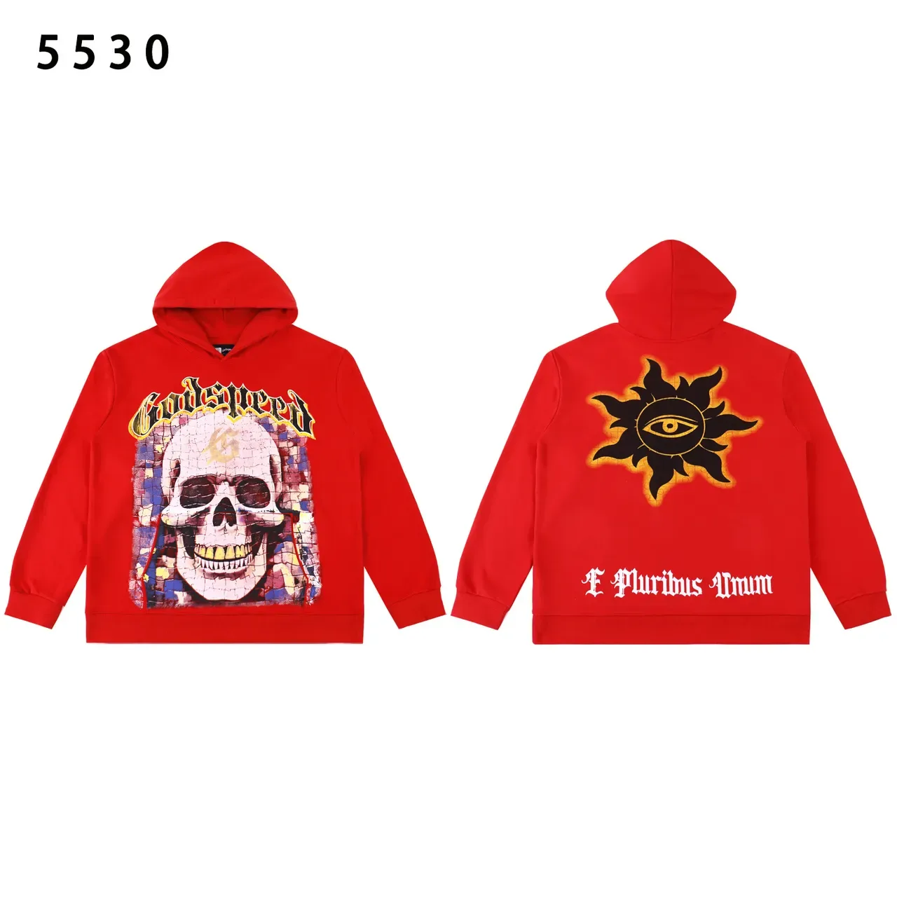Godspeed Graphic Skull Mosaic Distressed Wash Hoodie 2
