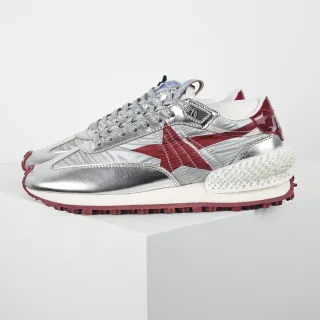 Golden Goose Super-Star Tênis lifestyle prata metálico e vermelho