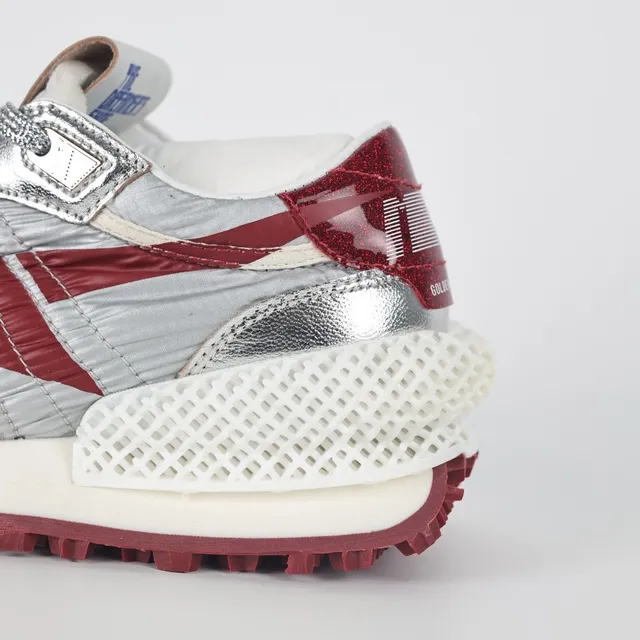Golden Goose Super-Star Metallic Silver and Red Lifestyle Sneakers 4