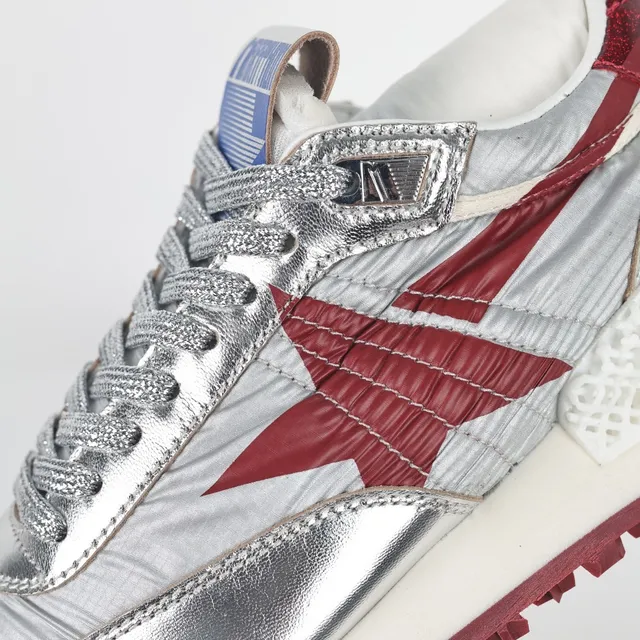 Golden Goose Super-Star Metallic Silver and Red Lifestyle Sneakers 6