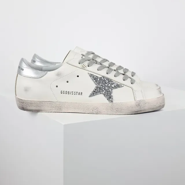 Golden Goose Superstar Off-White Glitter Star حذاء أسلوب حياة 3