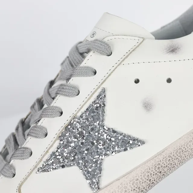 Golden Goose Superstar Off-White Glitter Star حذاء أسلوب حياة 6