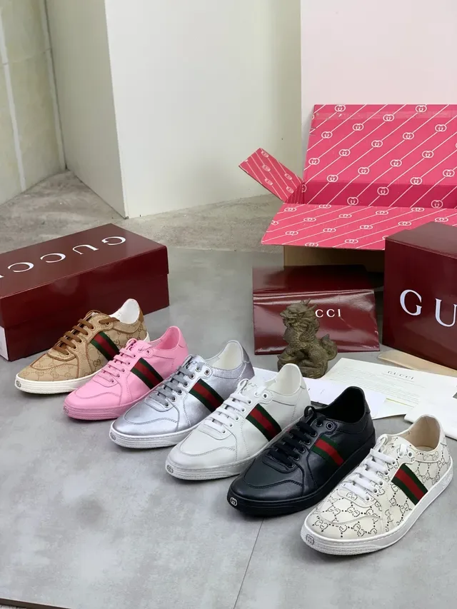 Gucci Ace Beige GG Monogram Web Stripe Lifestyle Sneakers 2