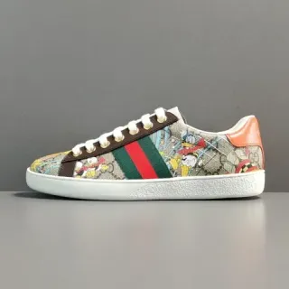 Gucci Ace 迪士尼印花米色生活方式运动鞋