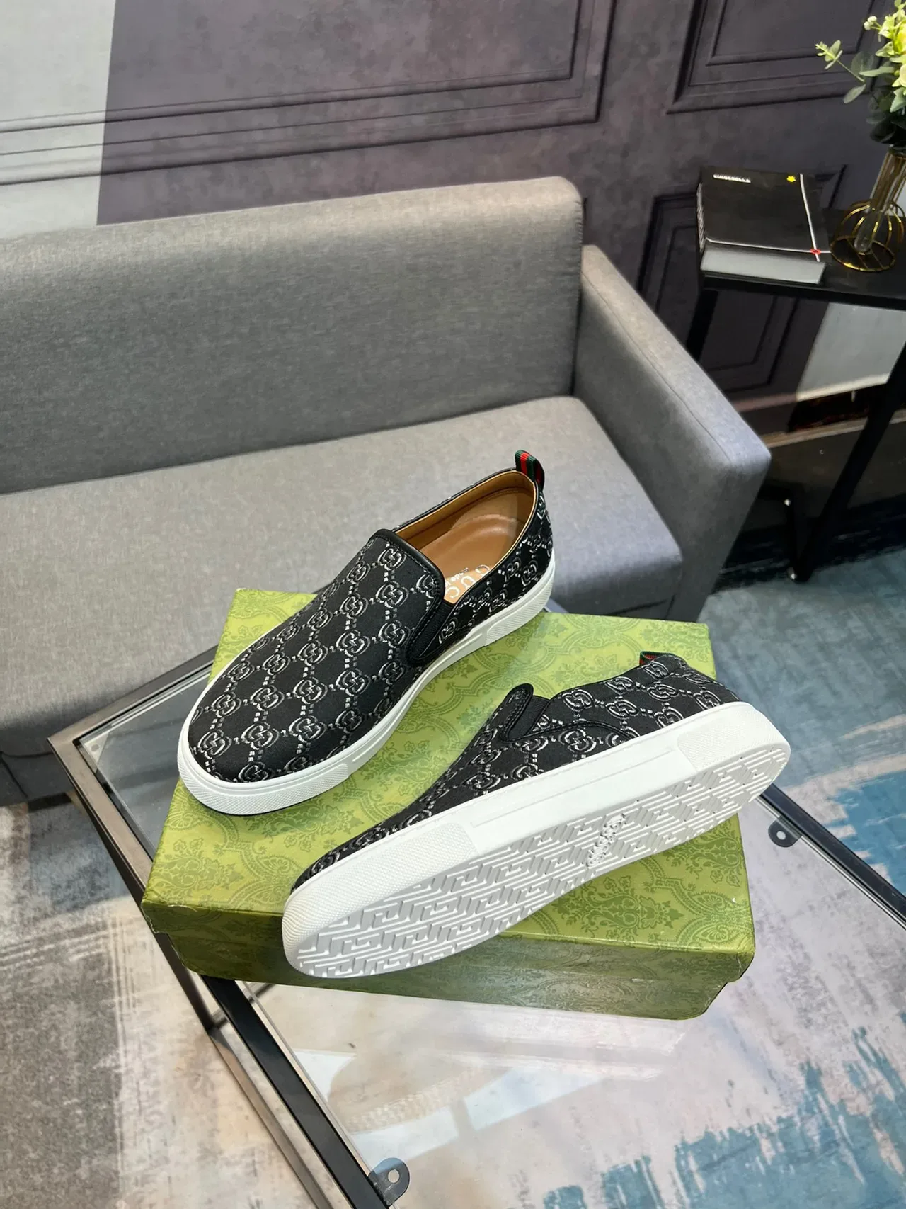 Gucci Ace GG Monogram Slip-On Lifestyle Sneakers 8