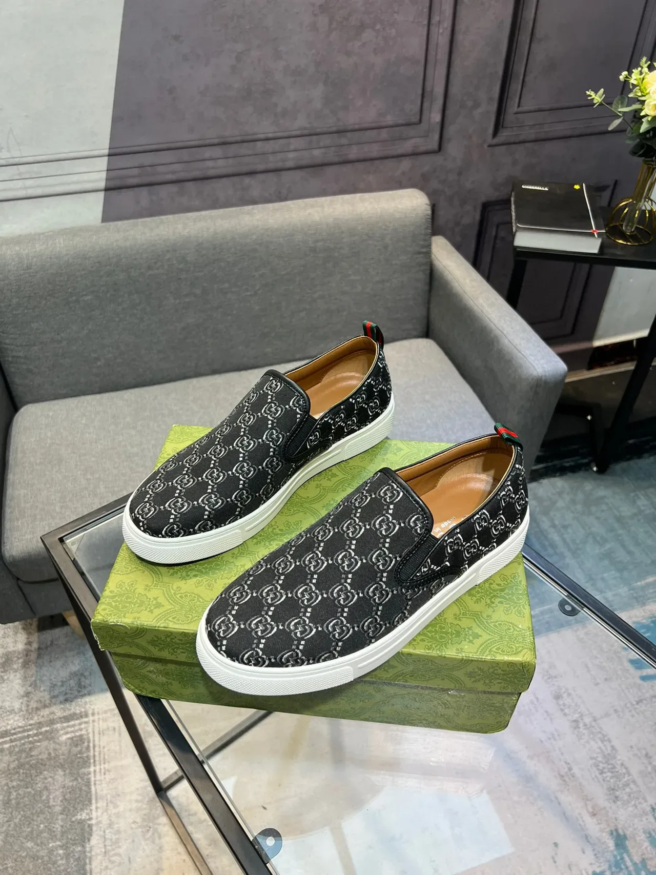 Gucci Ace GG Monogram Slip-On Lifestyle Sneakers 9