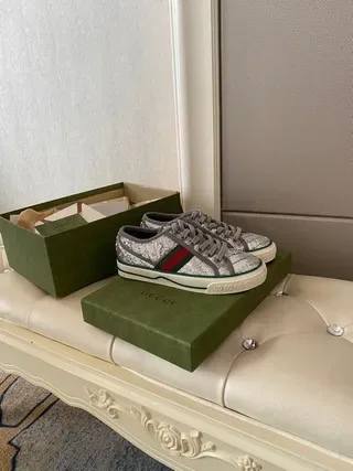 Gucci Ace Glitter Web Stripe Lifestyle Sneakers 4