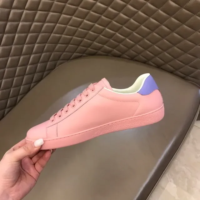 Gucci Ace rose et lavande perforé logo lifestyle sneakers 3