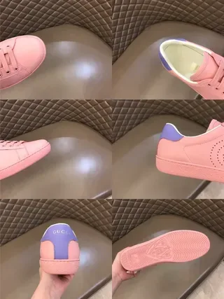 Gucci Ace rose et lavande perforé logo lifestyle sneakers 5