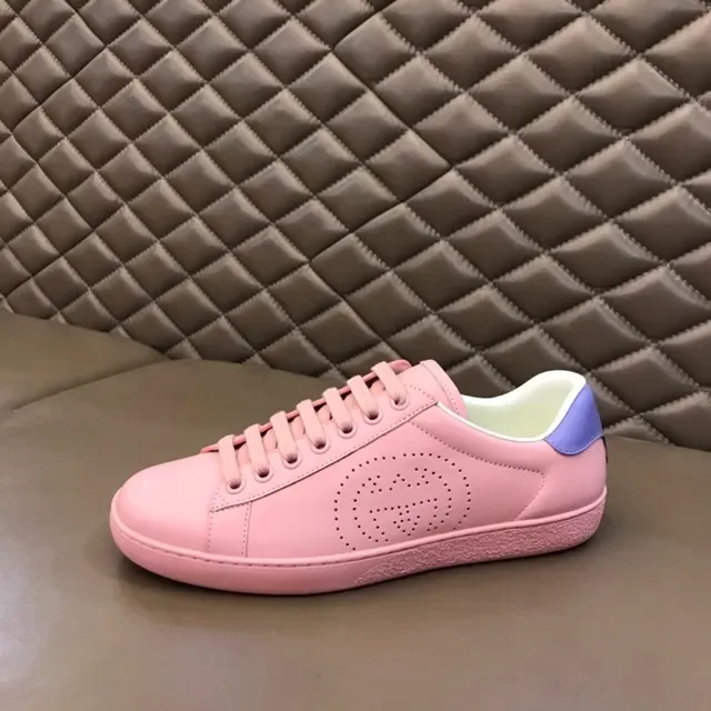 Gucci Ace rose et lavande perforé logo lifestyle sneakers 6