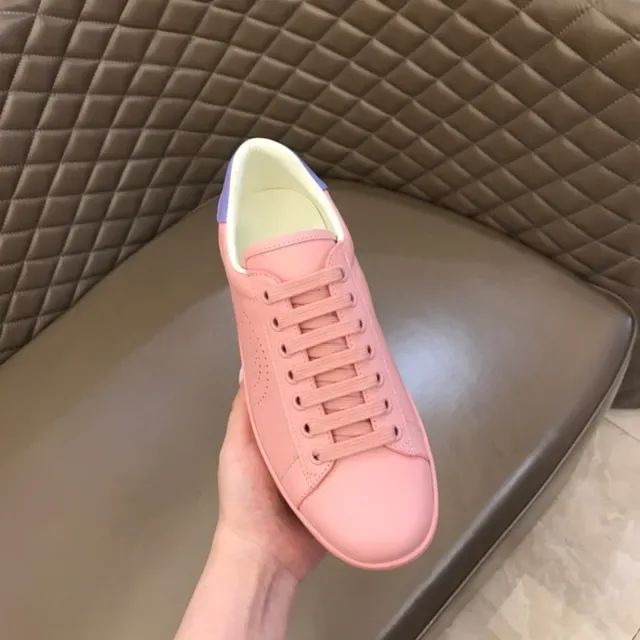 Gucci Ace rose et lavande perforé logo lifestyle sneakers 7