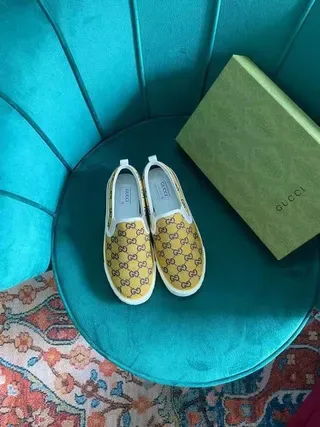 Gucci Ace Slip-On Zapatilhas Lifestyle Monograma GG Vermelho 6