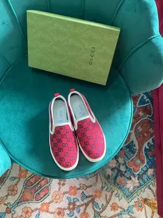 Gucci Ace Slip-On Zapatilhas Lifestyle Monograma GG Vermelho 7