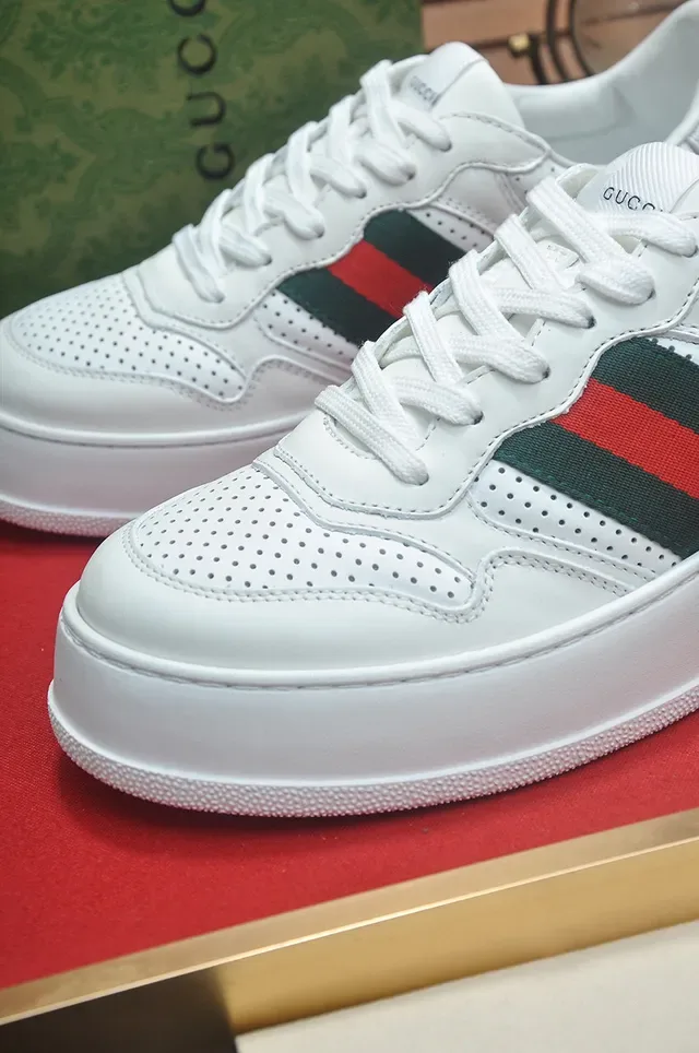 Gucci Ace White Green Red Web Platform Lifestyle Sneakers 8