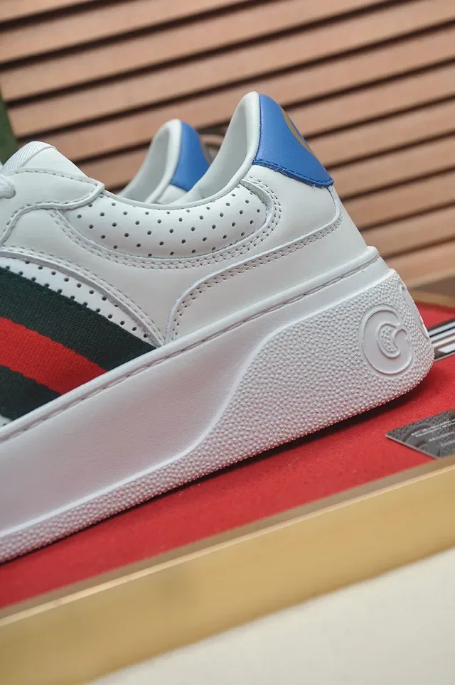 Gucci Ace White Green Red Web Platform Lifestyle Sneakers 9