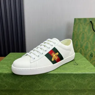 Gucci Ace 白绿红 Web 条纹 蜜蜂刺绣 生活方式运动鞋