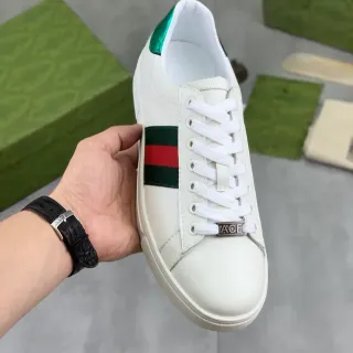 Gucci Ace 白绿红 Web 条纹 生活运动鞋