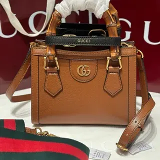 Gucci Bamboo Brown Interlocking G Logo 托特包