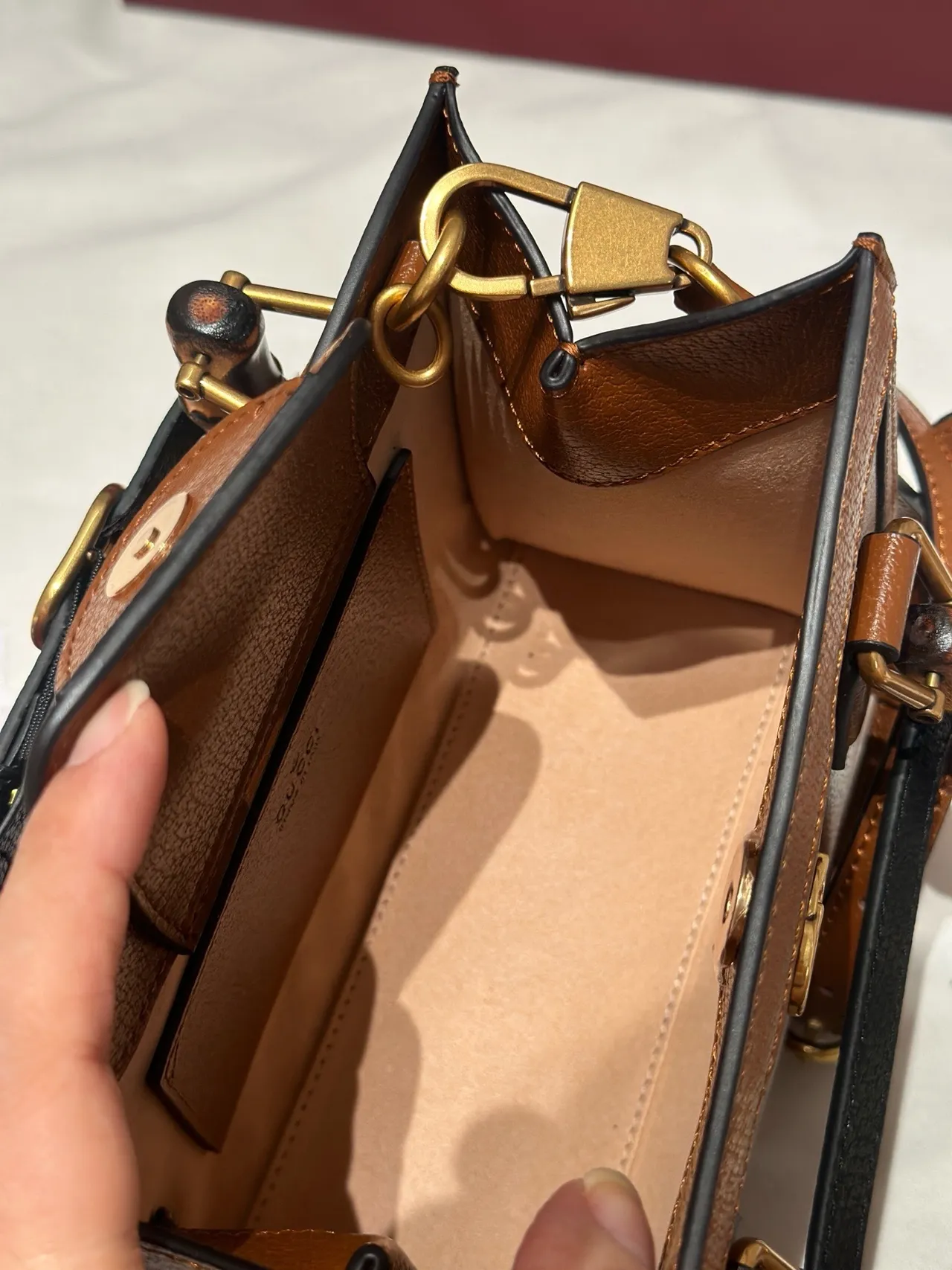 Gucci Bamboo Brown Interlocking G Logo टोट बैग 3