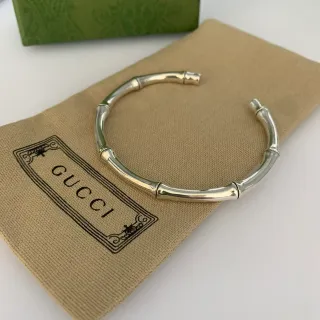 سوار Gucci بامبو فضة مصقولة مفتوح