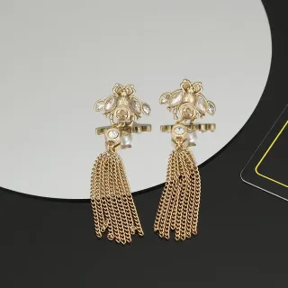 Brincos Gucci Motivo de Abelha Cristal Pérola Corrente Borla