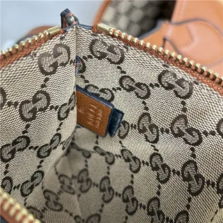 Gucci बेज ब्राउन GG Monogram कैनवास लेदर ट्रिम टोट बैग 12