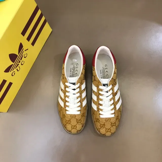 Gucci Beige Rouge GG Monogram Canvas Trois Rayures Blanches Chaussures Lifestyle 9